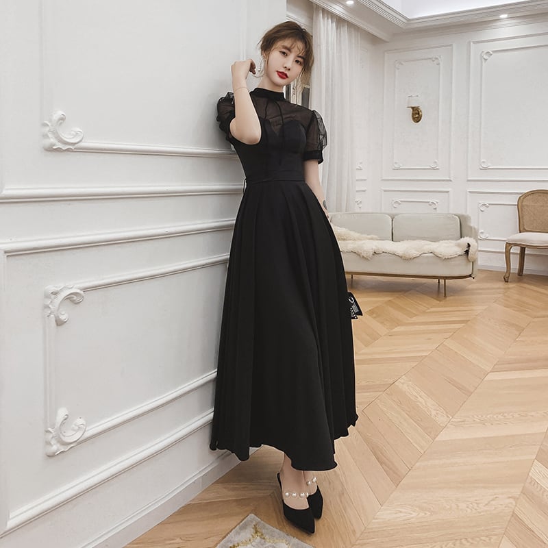 ブラック シースルー ロングワンピース ドレス | she is ブラック シースルー ロングワンピース ドレス | she is