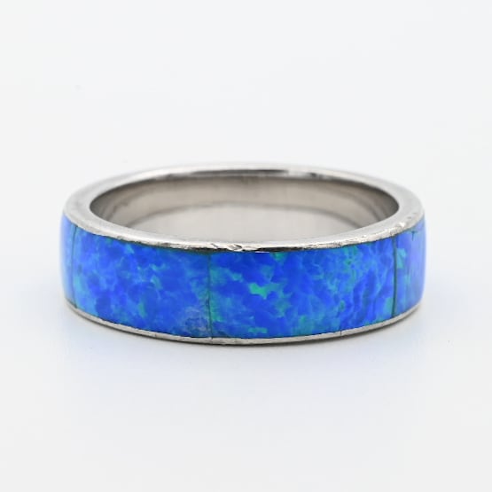 Blue Opal Inlay Full Eternity Ring #16.5 / Denmark