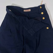 PINK HOUSE ピンクハウス 金ボタン デニム フレア ワイドパンツ ガウチョパンツ /ネイビー/ビンテージ