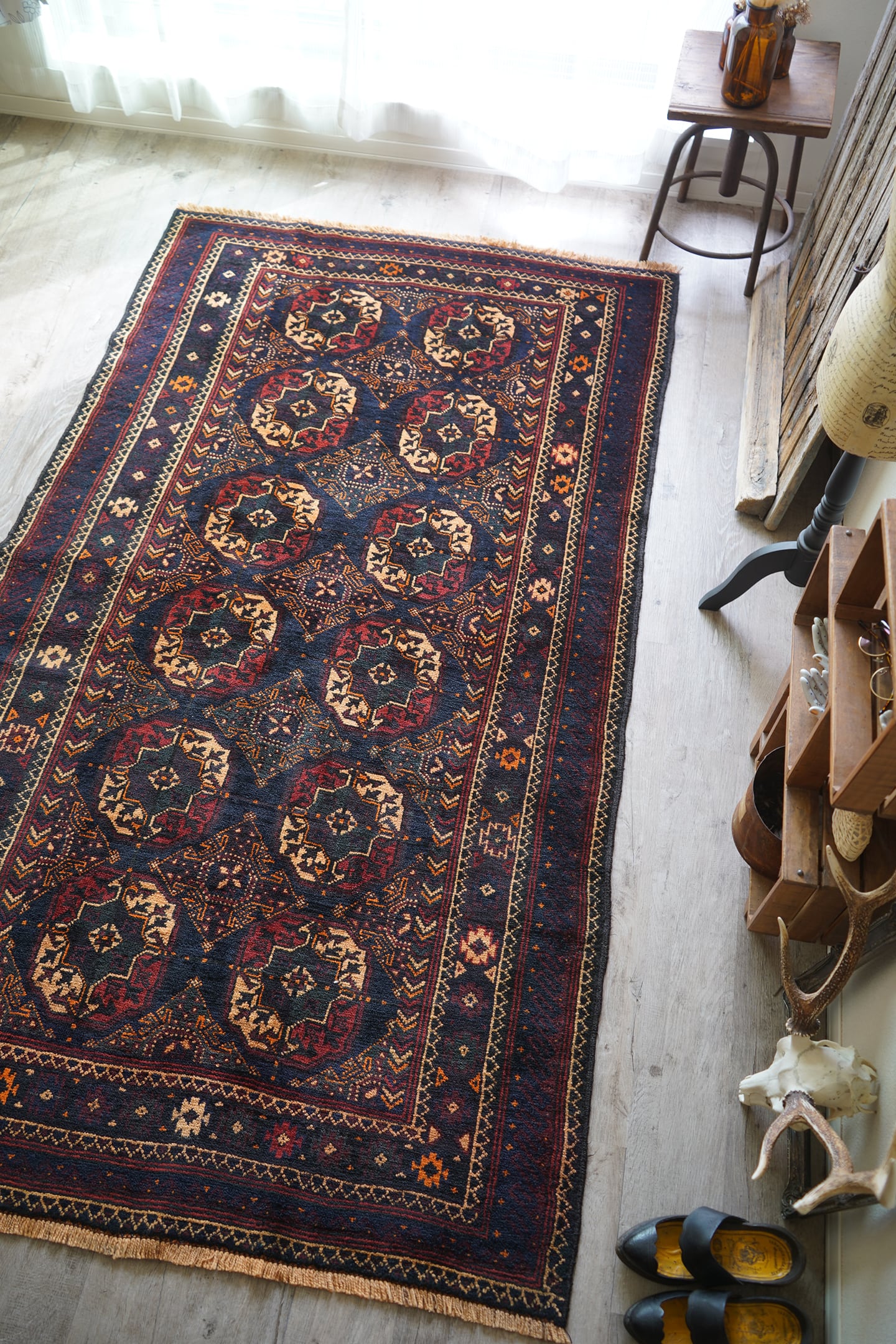 269】Vintage Afghan Madad khani Baluch rug 1980's | ヴィンテージ