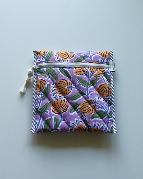 Block quilt Book Sleeve.　<Sunset passion>