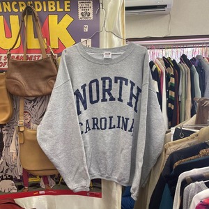 良品 TEAM EDITION APPAREL チームエディションアパレル プリント クルーネック スウェット トレーナー グレー XLサイズ North Carolina カレッジ? USA製 古着MIX アメカジ オーバーサイズ