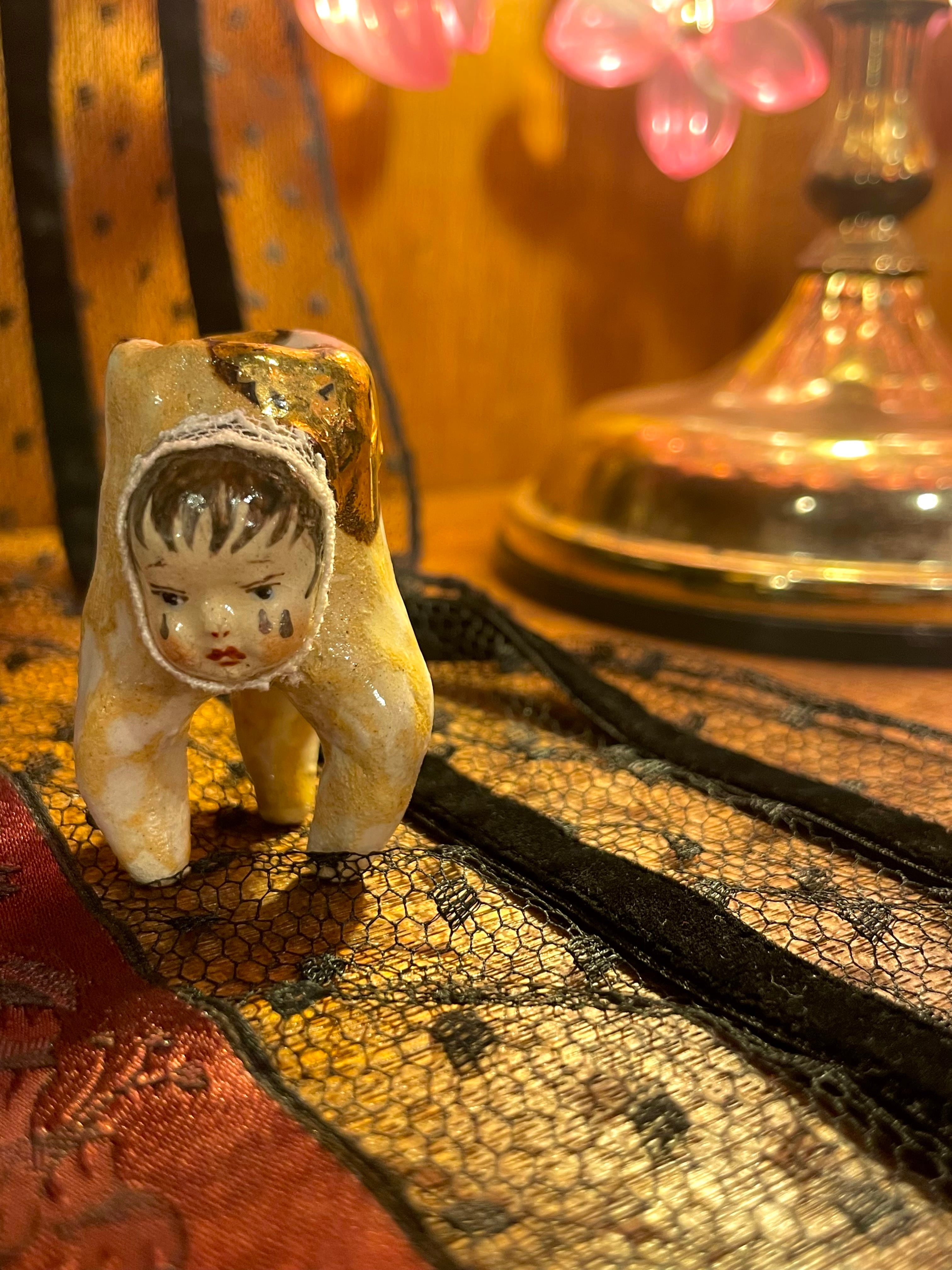 猫　置物　陶芸　鷹塀三奈　作家 鷹塀三奈/虫歯ちゃん | オケモト手仕事雑貨店