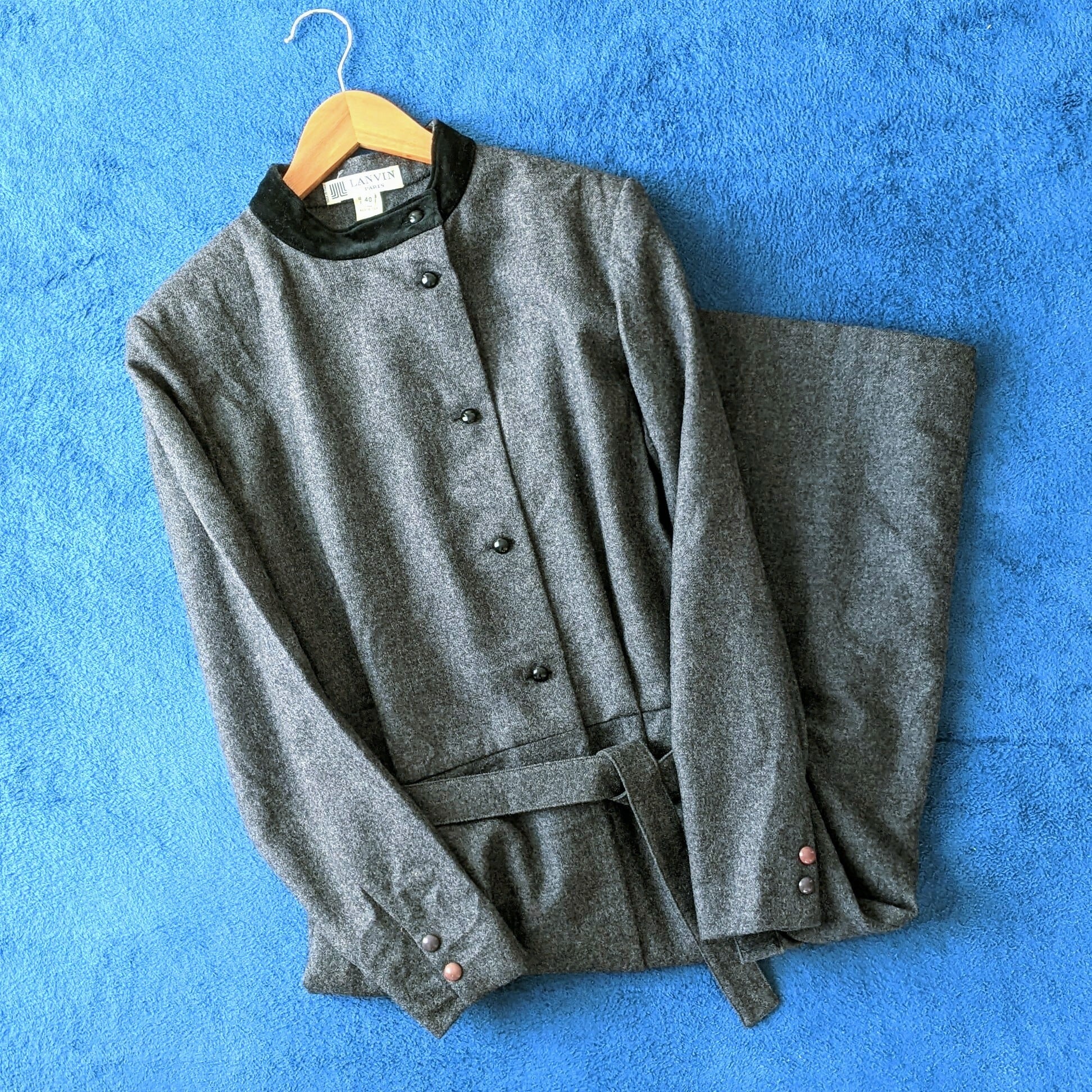 vintage】LANVIN Paris 羊毛ウール ロングコート イタリー製