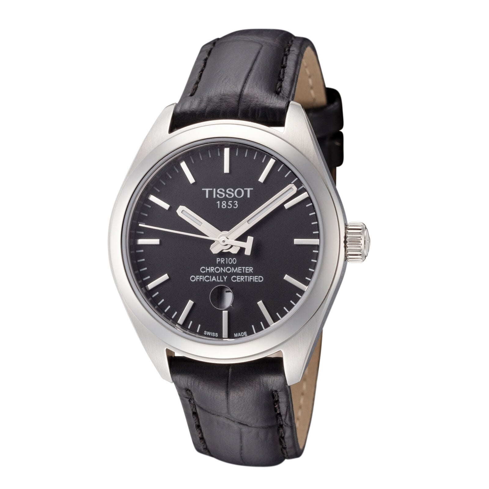 【関税・送料込】Tissot レディース T1012511605100 PR 100 クラシック 33mm ブラック ダイヤル レザー 腕時計