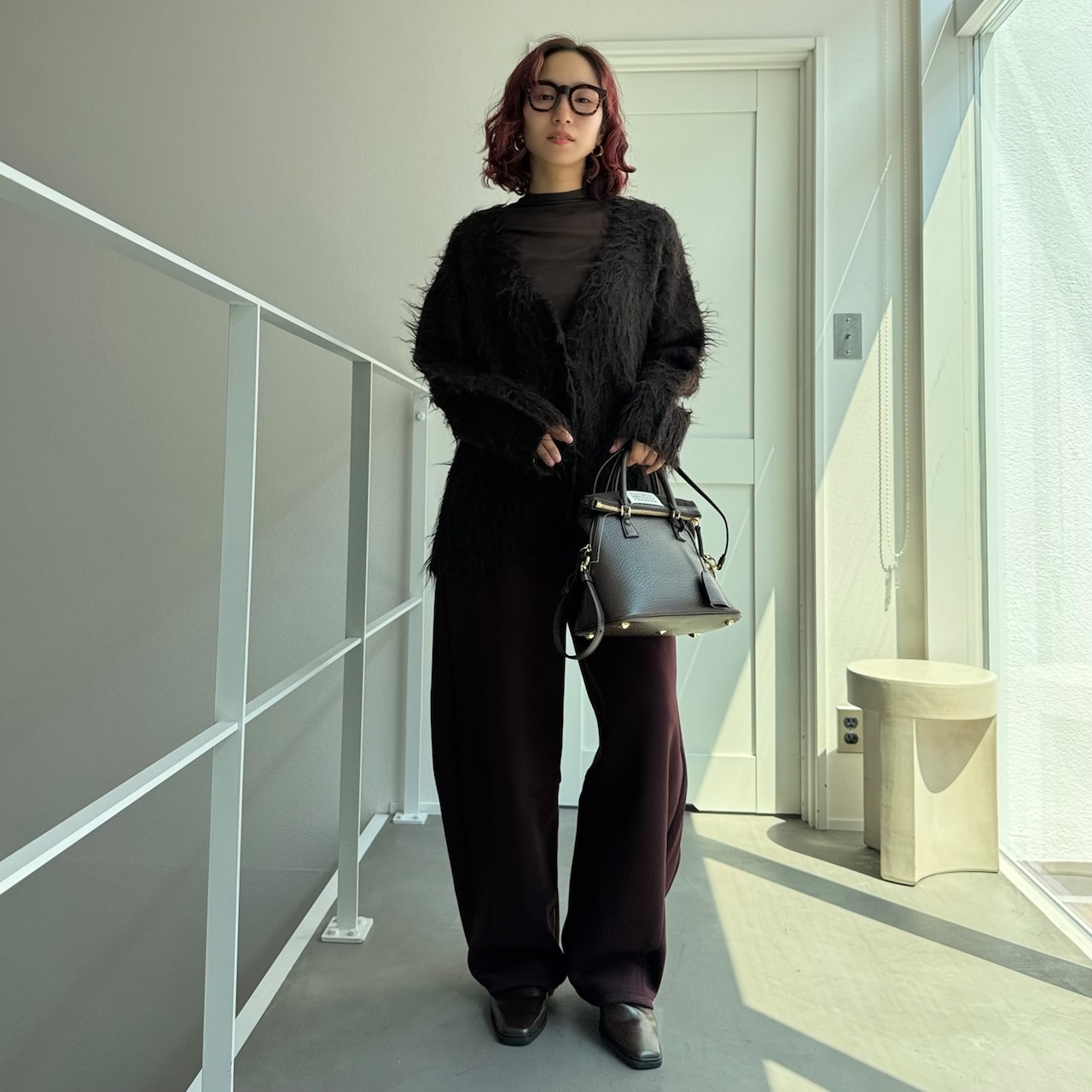 【受注予約:11月上旬入荷予定】シャギーオーバーニットCD/ダークブラウン