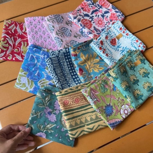 Rapid Woodblock Print Bandana 　12Type　A〜L ラピド木版プリントバンダナ 12タイプ バンダナ　かわいい