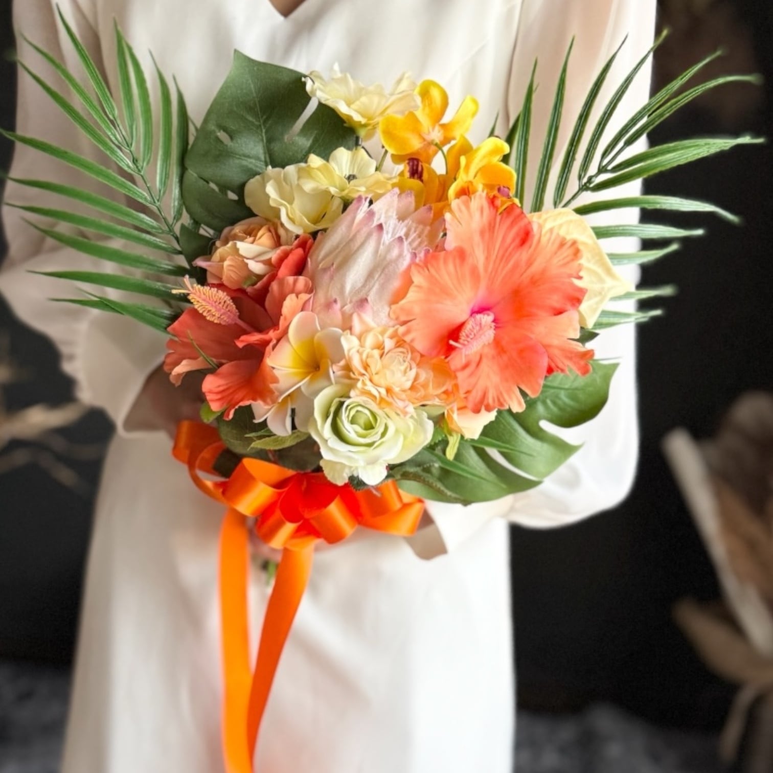 オレンジハイビスカス南国クラッチブーケ☆ | houkiboshi