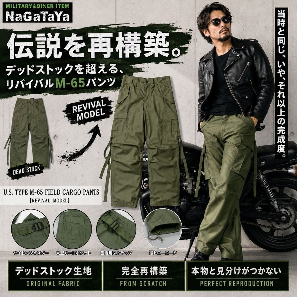 復刻 U.S. M-65 フィールドカーゴパンツ オリーブドラブ デッド