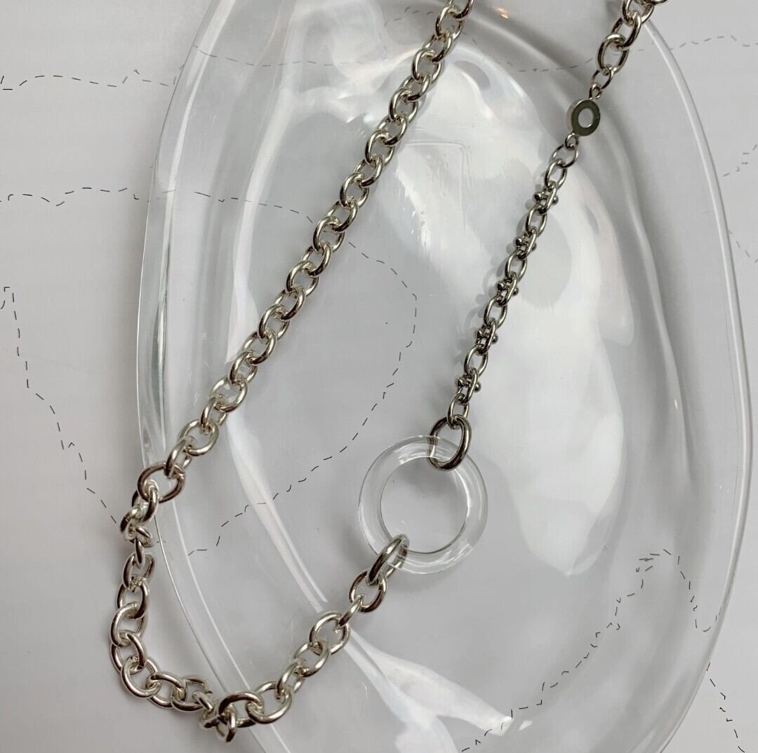 tiny -circle glass necklace