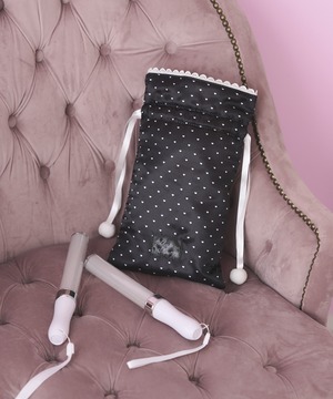 ハートサテンペンライトポーチ(ブラック)