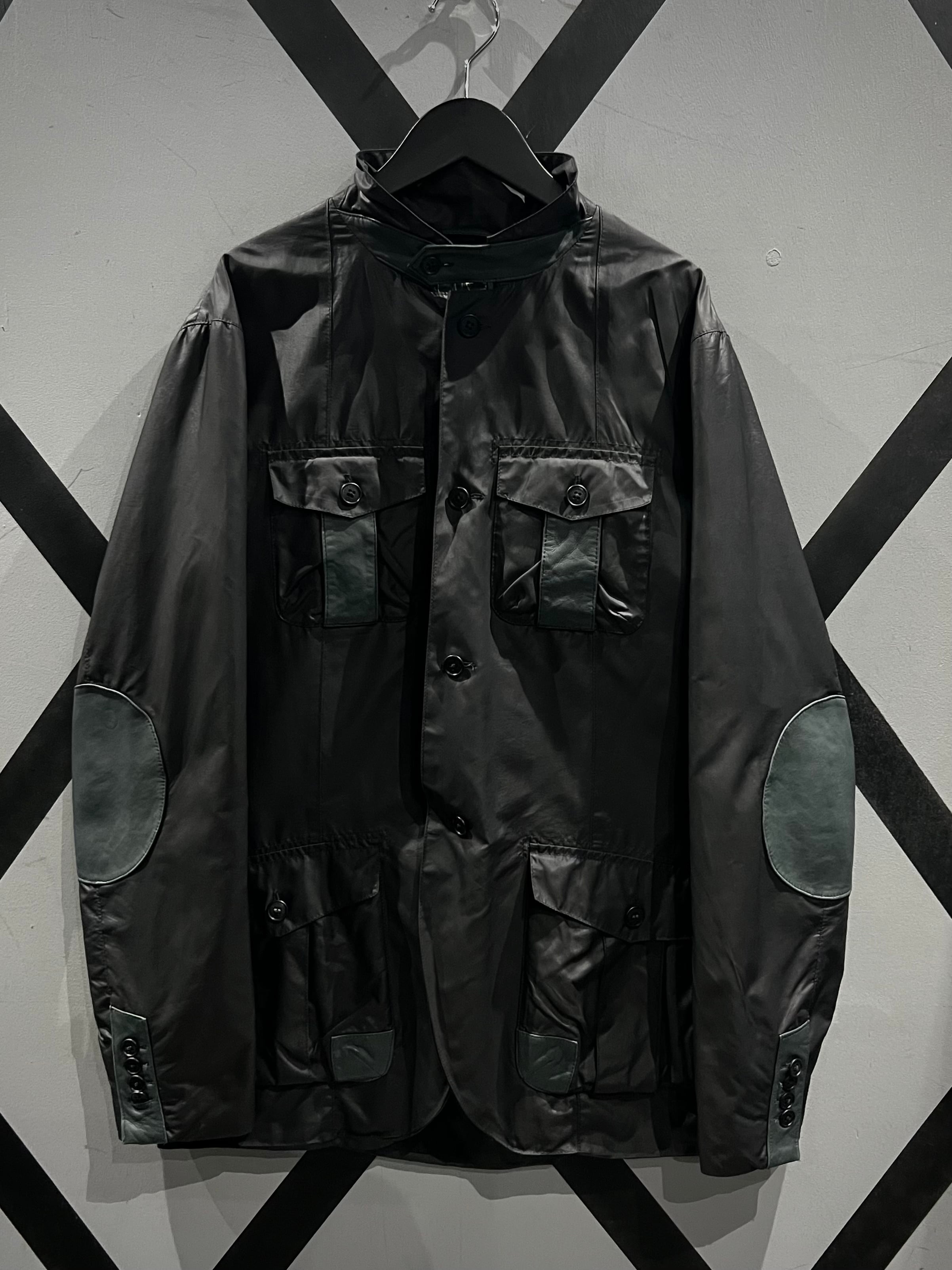 レディース GIORGIO ARMANI 異素材 切り替え ジャケット 黒 vintage