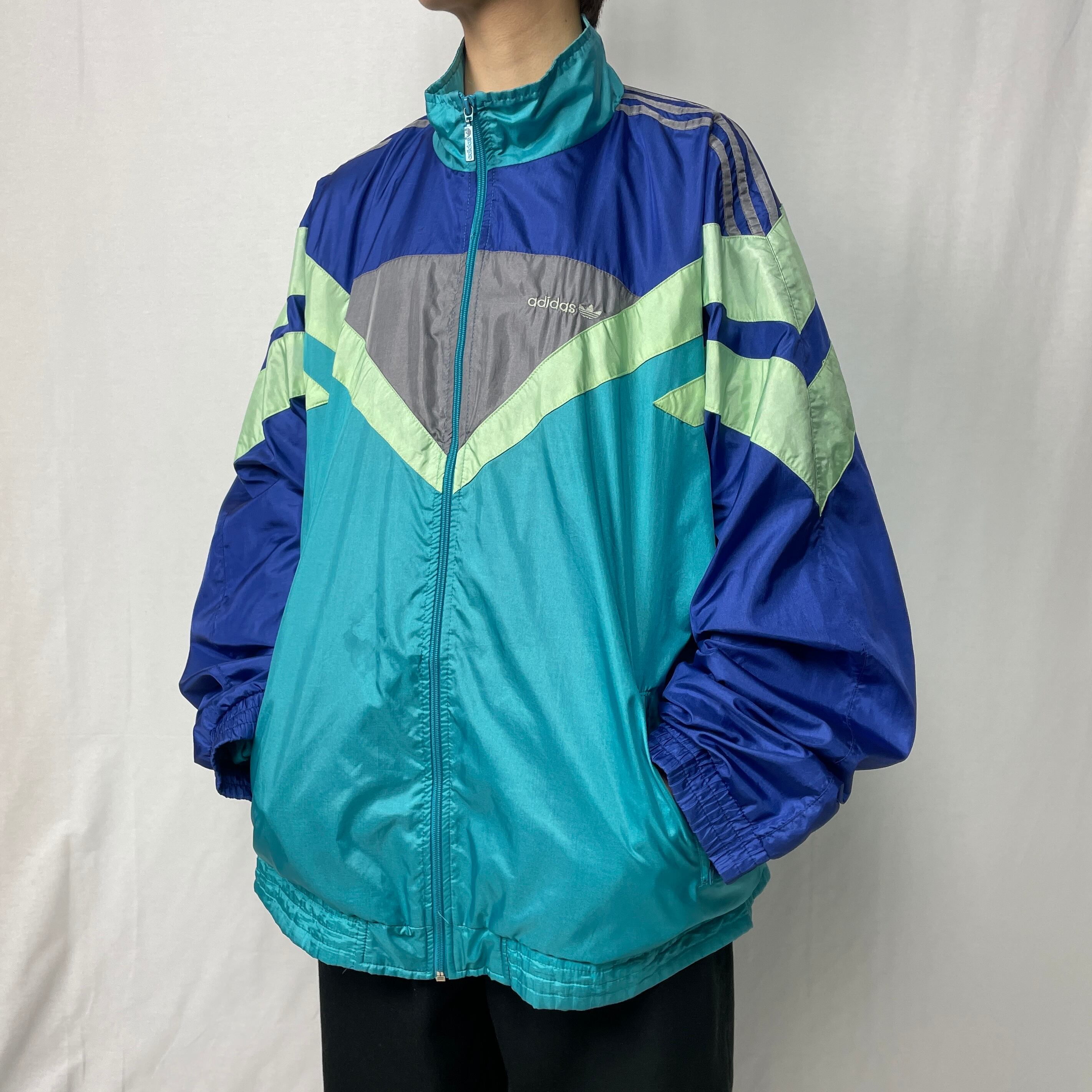 80年代 adidas アディダス ナイロン トラックジャケット メンズXL相当  
