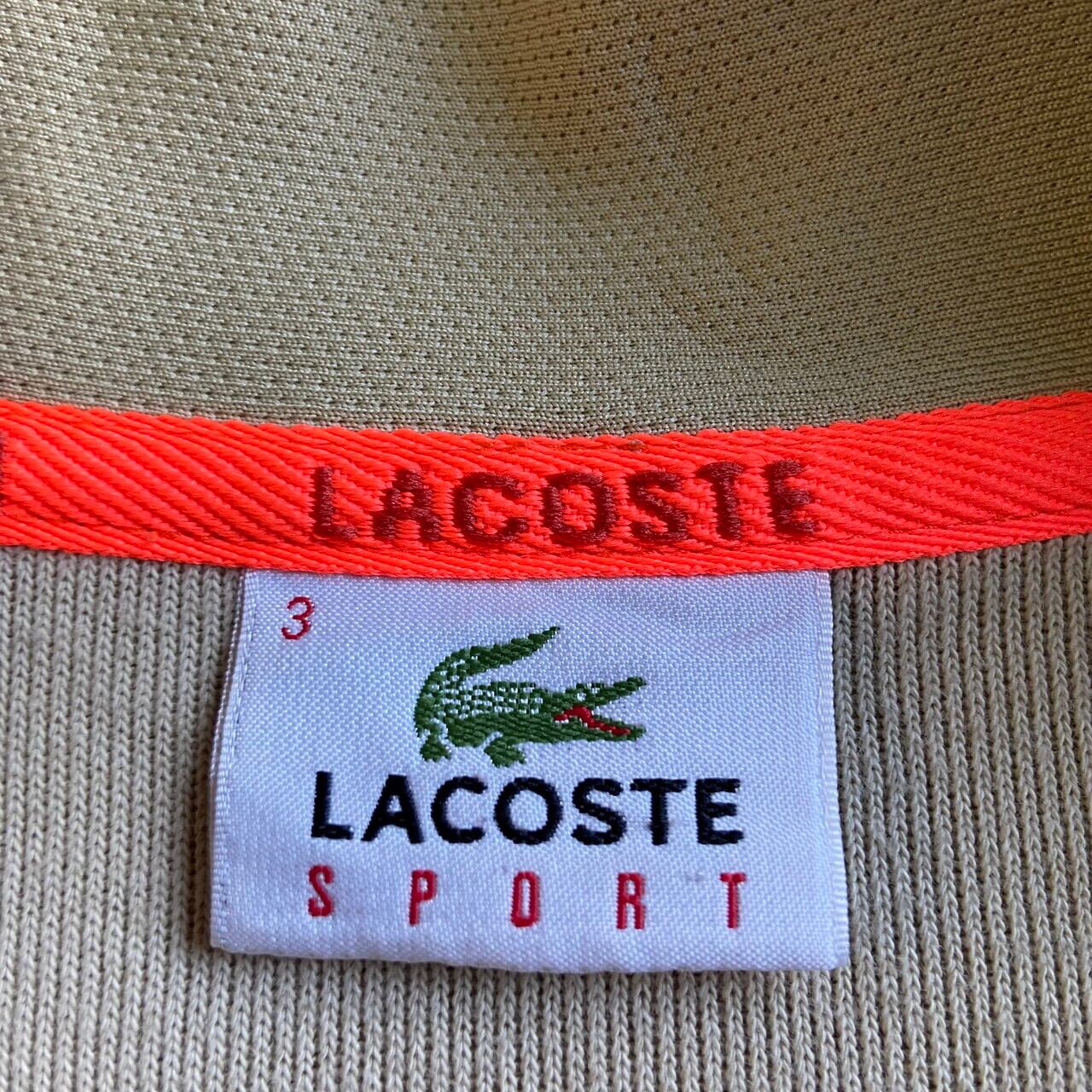 LACOSTE ラコステ ワンポイントロゴ刺繍 ジャージ 切替 トラックジャケット メンズM相当 古着 ベージュ【ジャージ・トラックジャケット】 |  cave 古着屋【公式】古着通販サイト