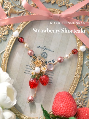 リボンネックレス「苺のショートケーキ」