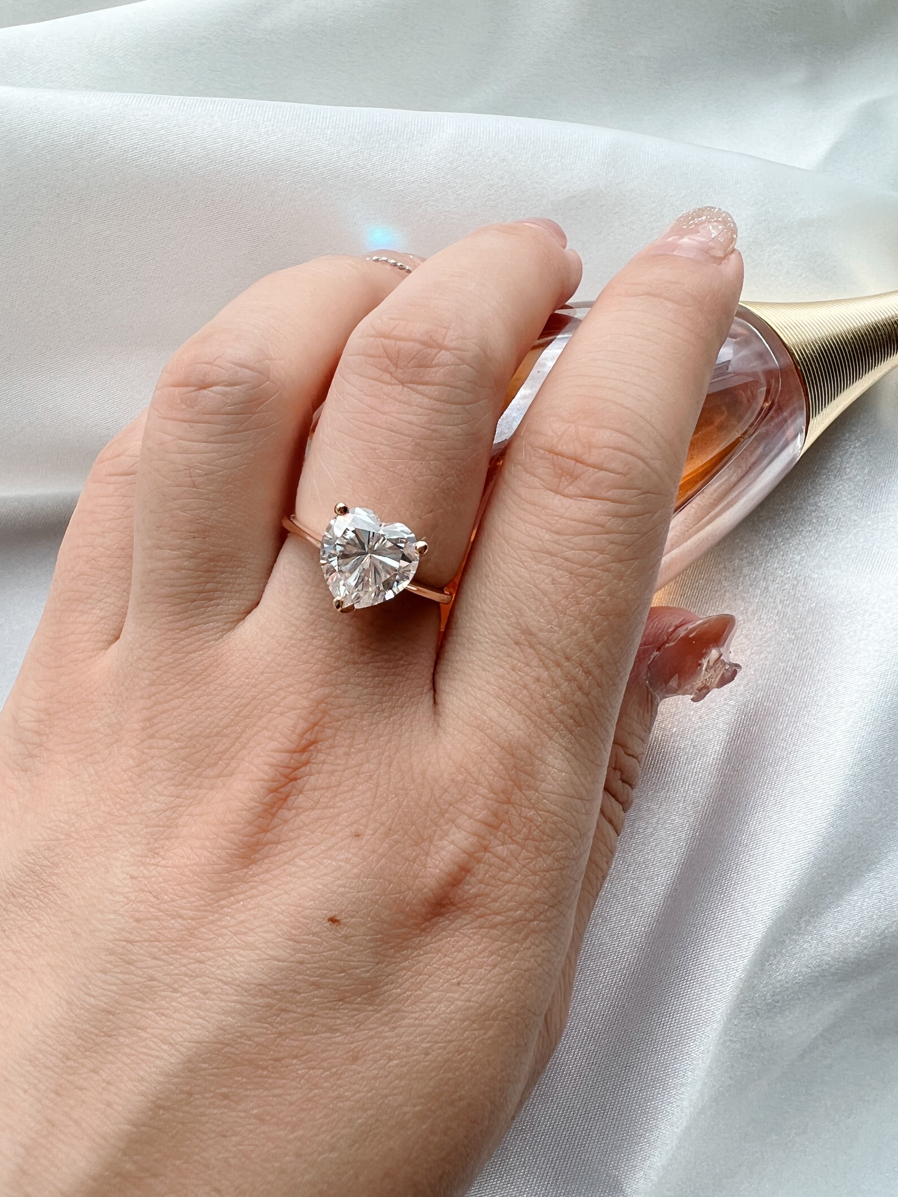 モアサナイト 3.7CT 18Kハートリング | ＜天然石ジュエリー＞Sally's