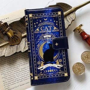 猫の魔導書 〜THE MOONLIGHT CAT〜 手帳型 iPhoneケース スマホケース 全機種対応