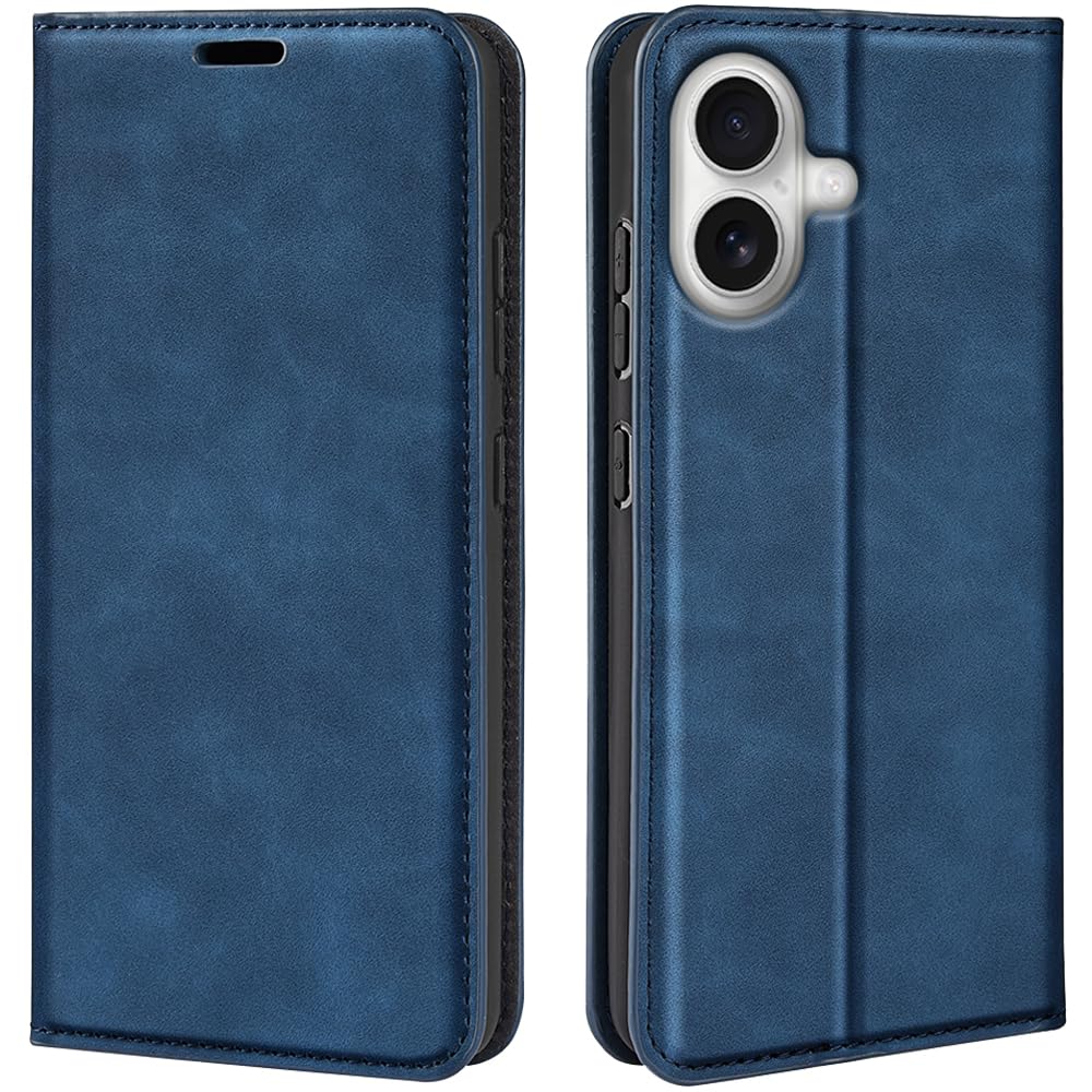 【CANVAS】対応 iPhone 17 ケース 手帳型 iphone 17 ケース カード収納 iphone 17 財布型ケース 高級PUレザー 財布型 マグネット式 スタンド機能 アイホン17 用 ケース 手帳型 カード収納 落下防止収納 横置きスタンド機能 耐衝撃 カバー い型【青】
