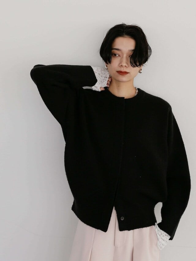 lace sleeve knit cardigan | Katrin TOKYO