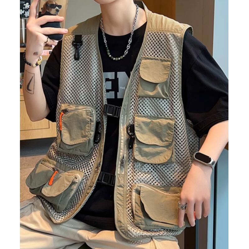 マルチポケット付きメッシュベスト 4XLまで対応 A19015