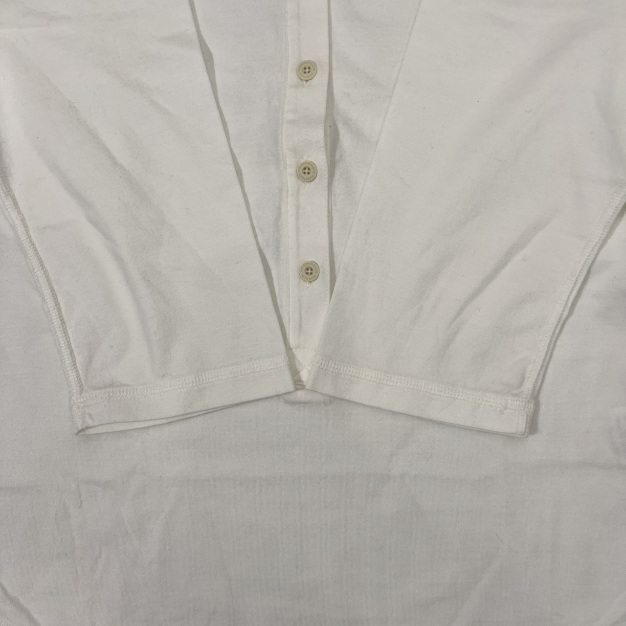 Mademoiselle NON NON マドモアゼルノンノン タグ付き フラッグ刺繍 七分袖 ポロシャツ M/ホワイト