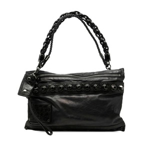 グッチ スタッズ ハンドバッグ ワンショルダー クラッチバッグ 228565 ブラック レザー レディース GUCCI 【中古】