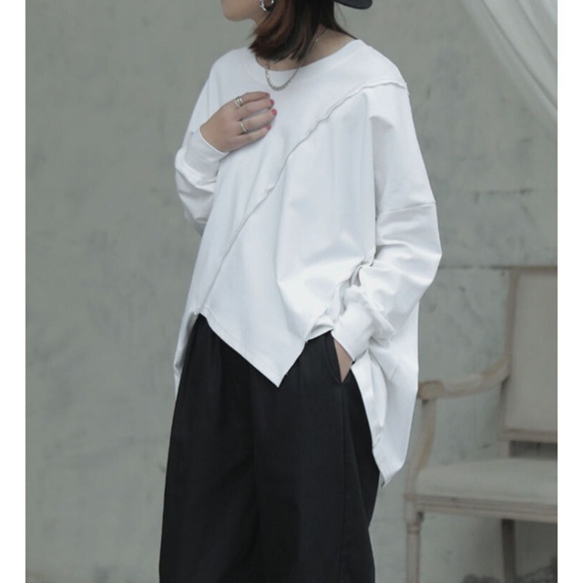 Irregular sweatshirt【2color】 C0450