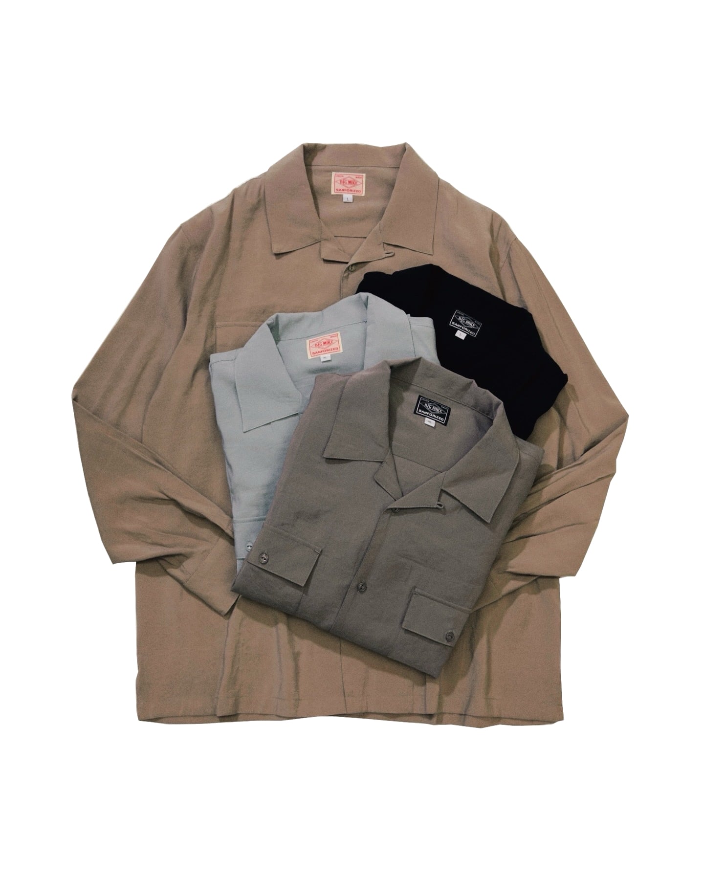 Rayon Mix Open Slit L/S Shirts - 102615250 | 【BIG MIKE / ビッグ