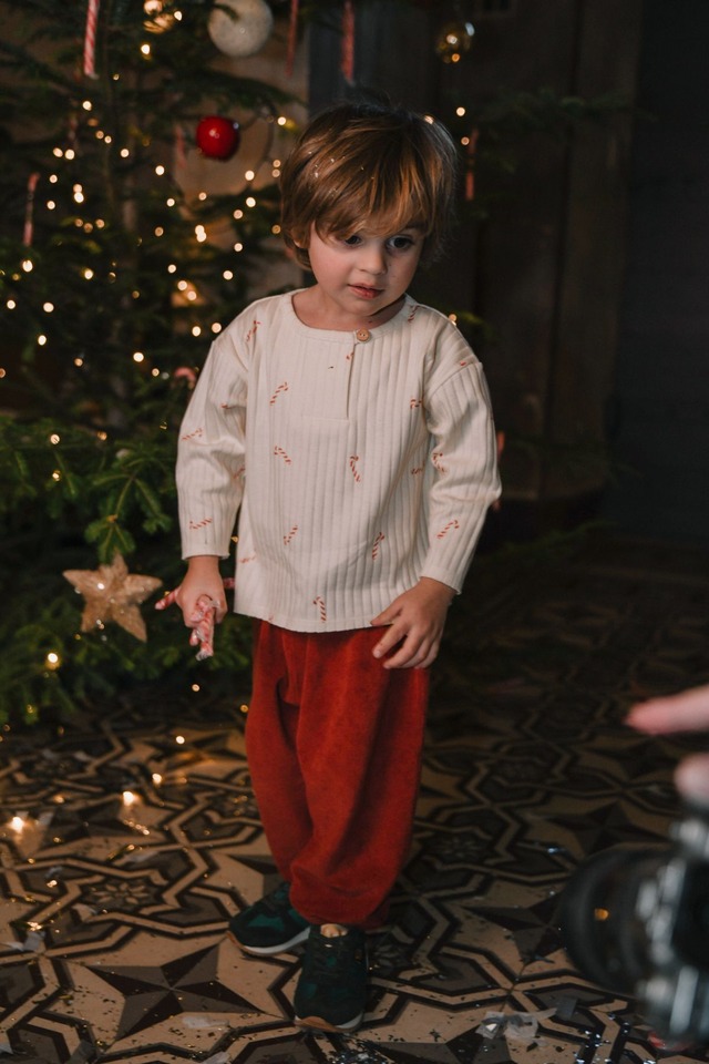 ［6-24M］Studio Boheme Paris  - ORSO T-SHIRT / ECRU - CANDY CANE