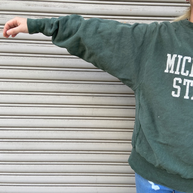 90s USA製　チャンピオン　リバースウィーブ　カレッジスウェット　緑　L