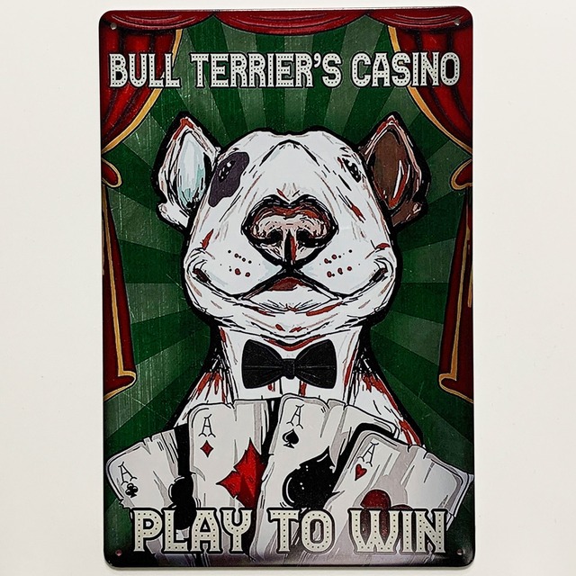 （数量限定）ブルテリア ブリキ看板　No.32