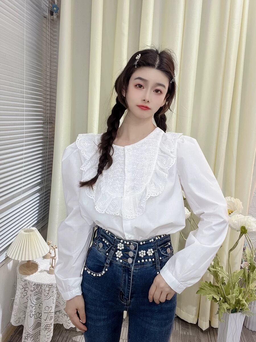 ブラウス 水色 ブラウス シースルー 緑 黄色 トップス 可愛い シンプル