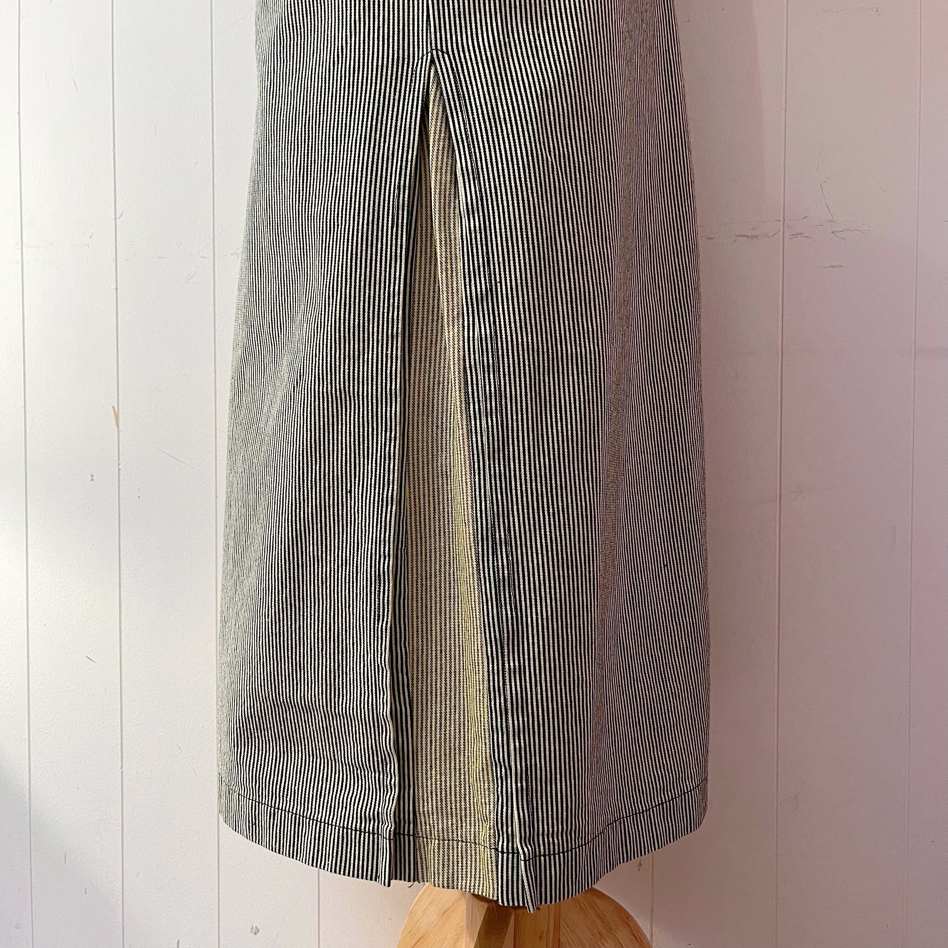 hickory stripe snap button one-piece