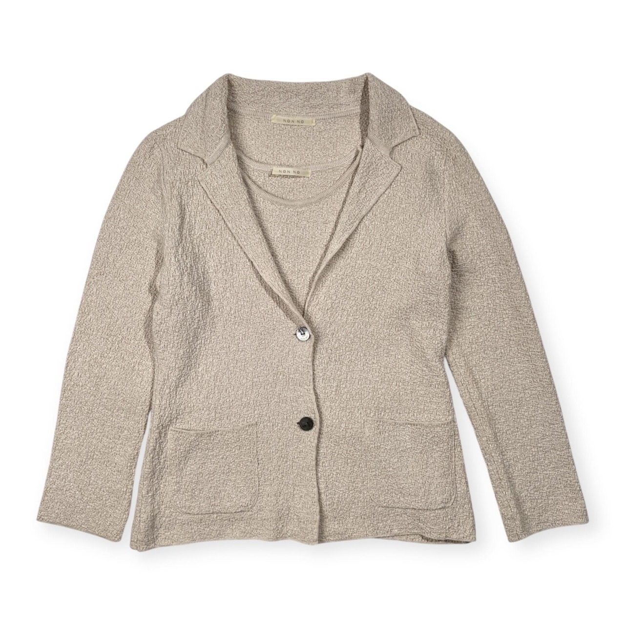 Mademoiselle NON NON マドモアゼルノンノン リネン混 コットン アンサンブル ニット セーター カーディガン /アイボリー