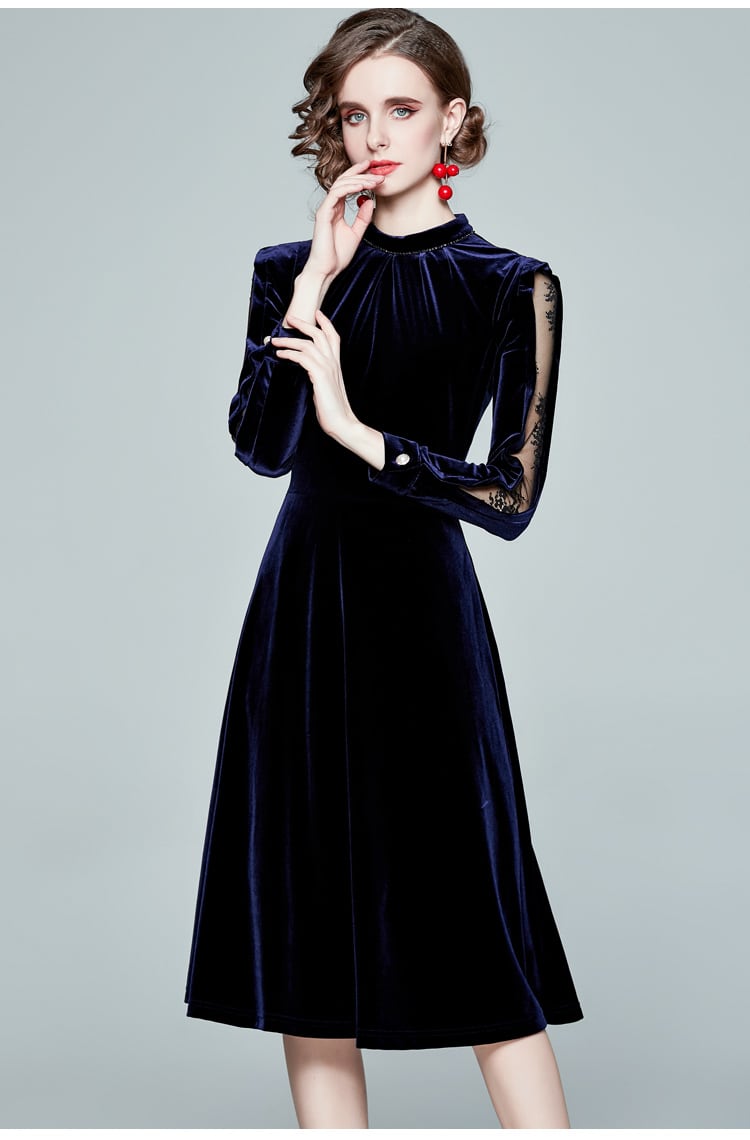 ☆通勤 通学 出かけ パーティー 披露宴 上品袖レース切替 ツヤ感