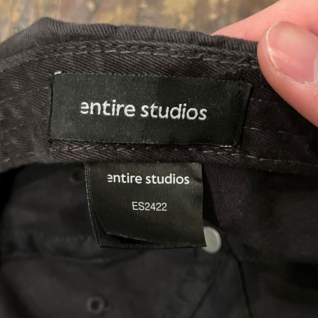 Entire Studios エンタイアスタジオ STANDARD CAP WASHED BLACK