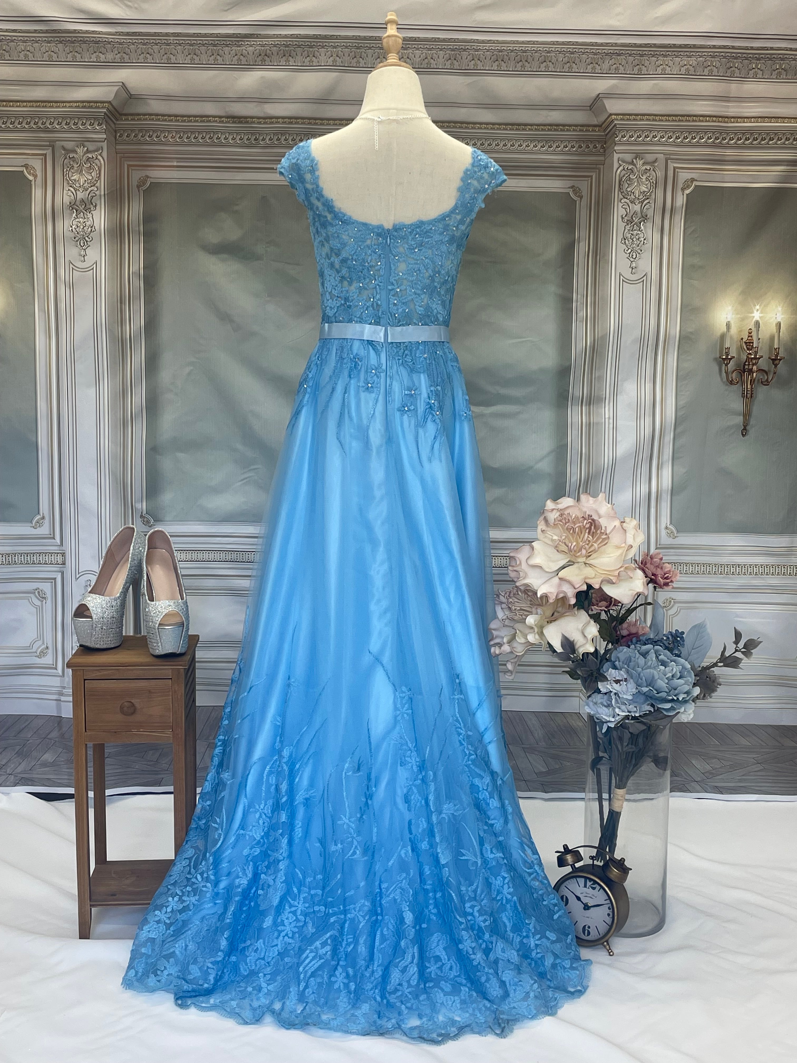 スカイブルーロングドレス | ブランドキャバドレス　　　プチプラドレス通販サイト　Dress Collection