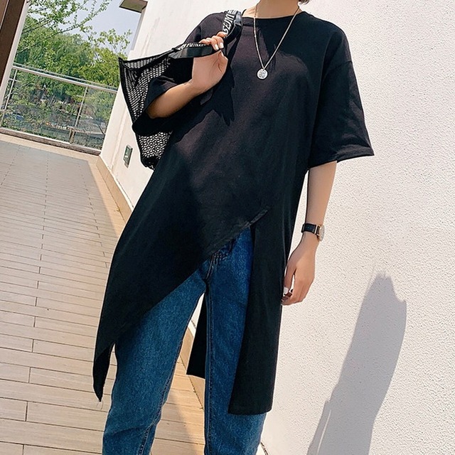 スリットデザインロング Tシャツ／2col　M03186
