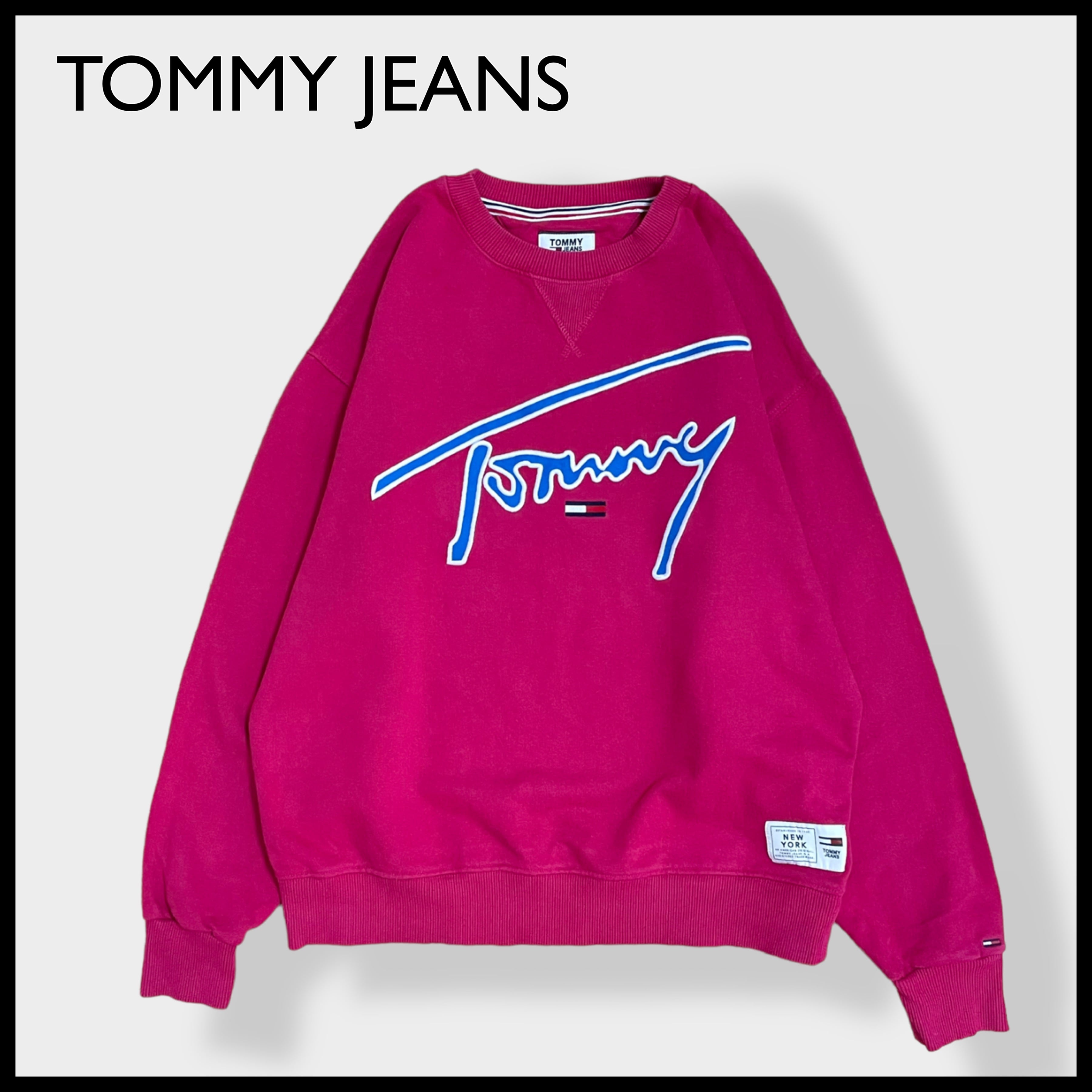 TOMMY JEANS】 トルコ製 刺繍ロゴ スウェット トレーナー プルオーバー ...