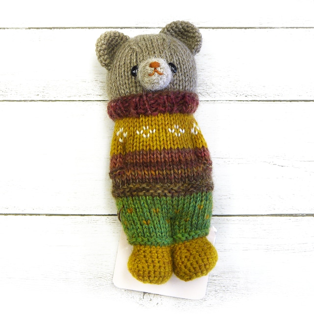 【こぐまのrukka】ちいさめセーターくまさん /あみぐるみ