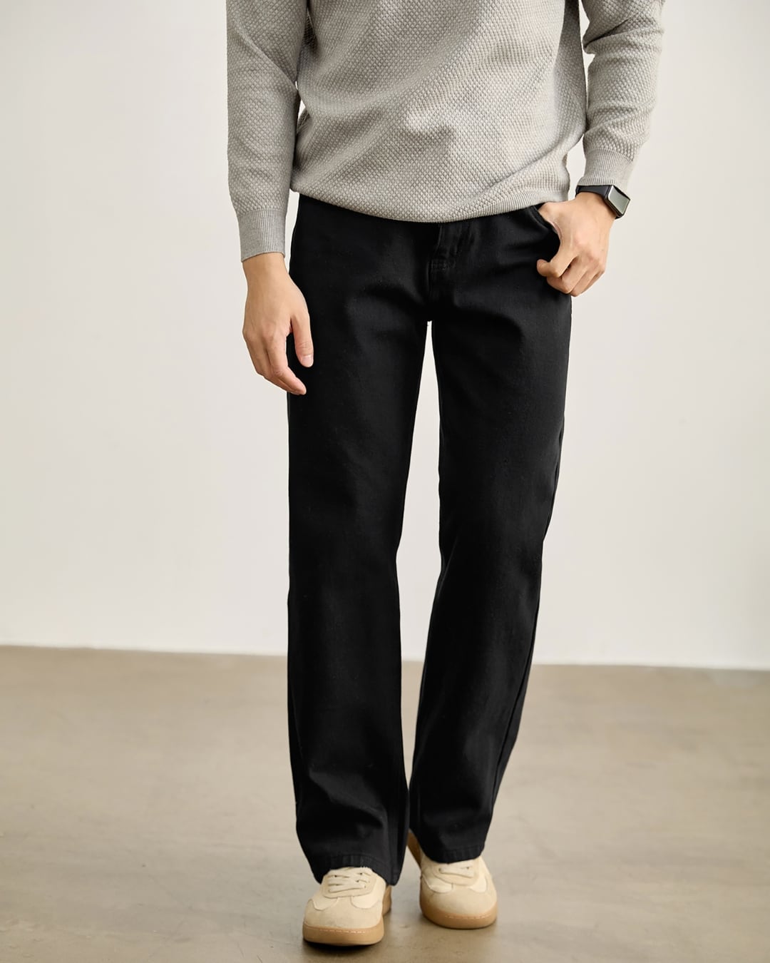 ウォッシュドコットン ストレートデニム A0034