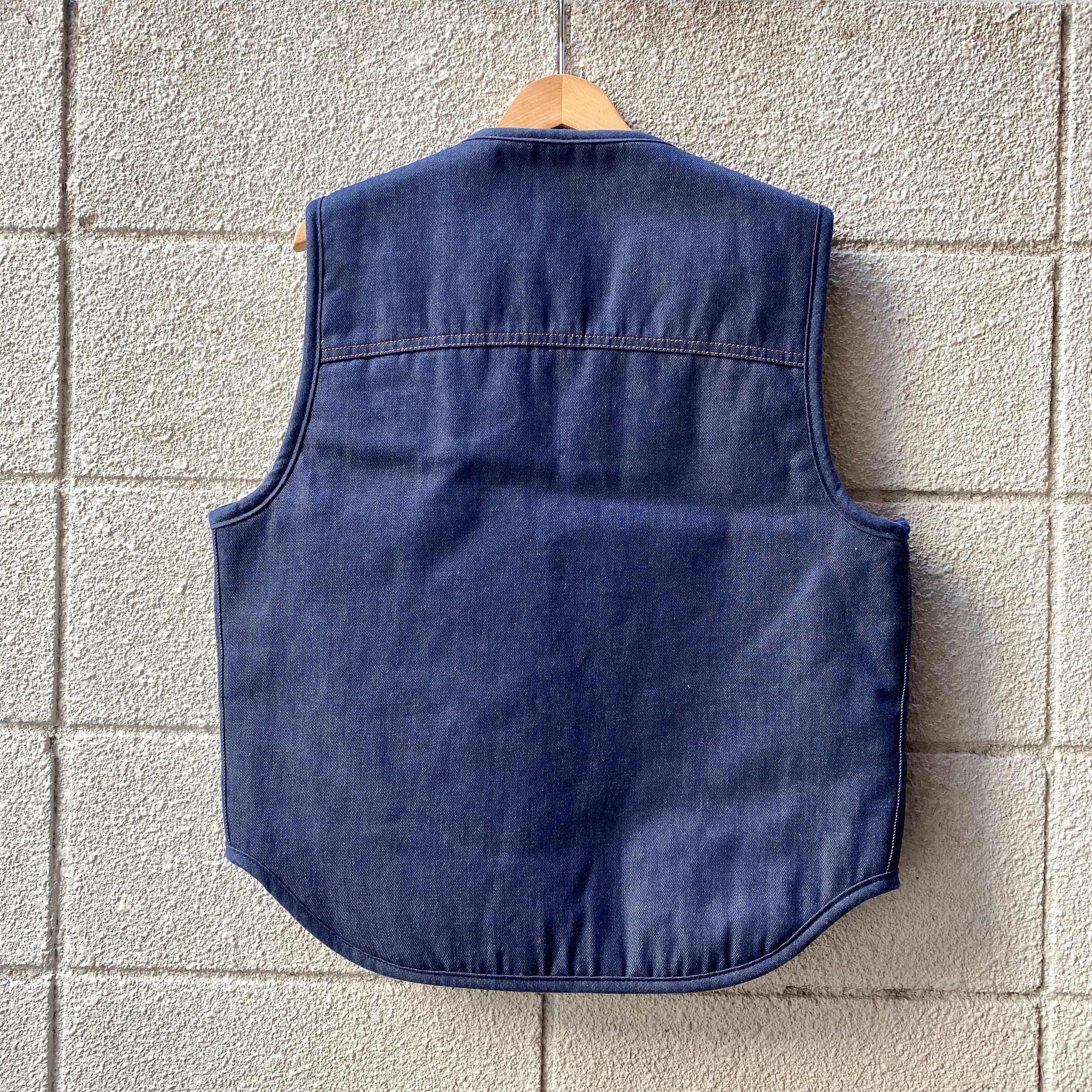 〜's Sears "ROEBUCKS" Denim Boa Vest L / シアーズ ローバックス デニム ボアベスト 古着 ヴィンテージ