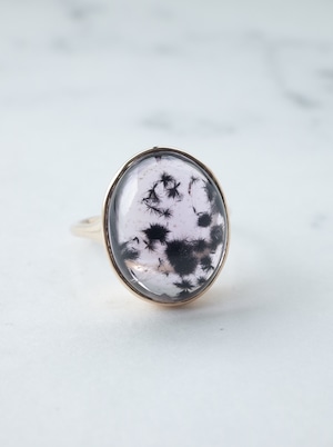 Romanechite in Amethyst Ring