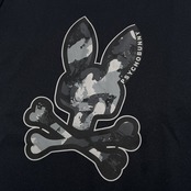 Psycho Bunny サイコバニー カモフラバニー モックネック ドライ カットソー サイズ XL /ブラック系 ゴルフウェア スポーツ