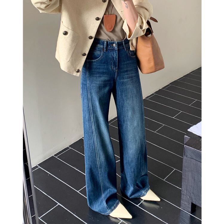 ワイドレッグ ジーンズ デニムパンツ 2col N00052