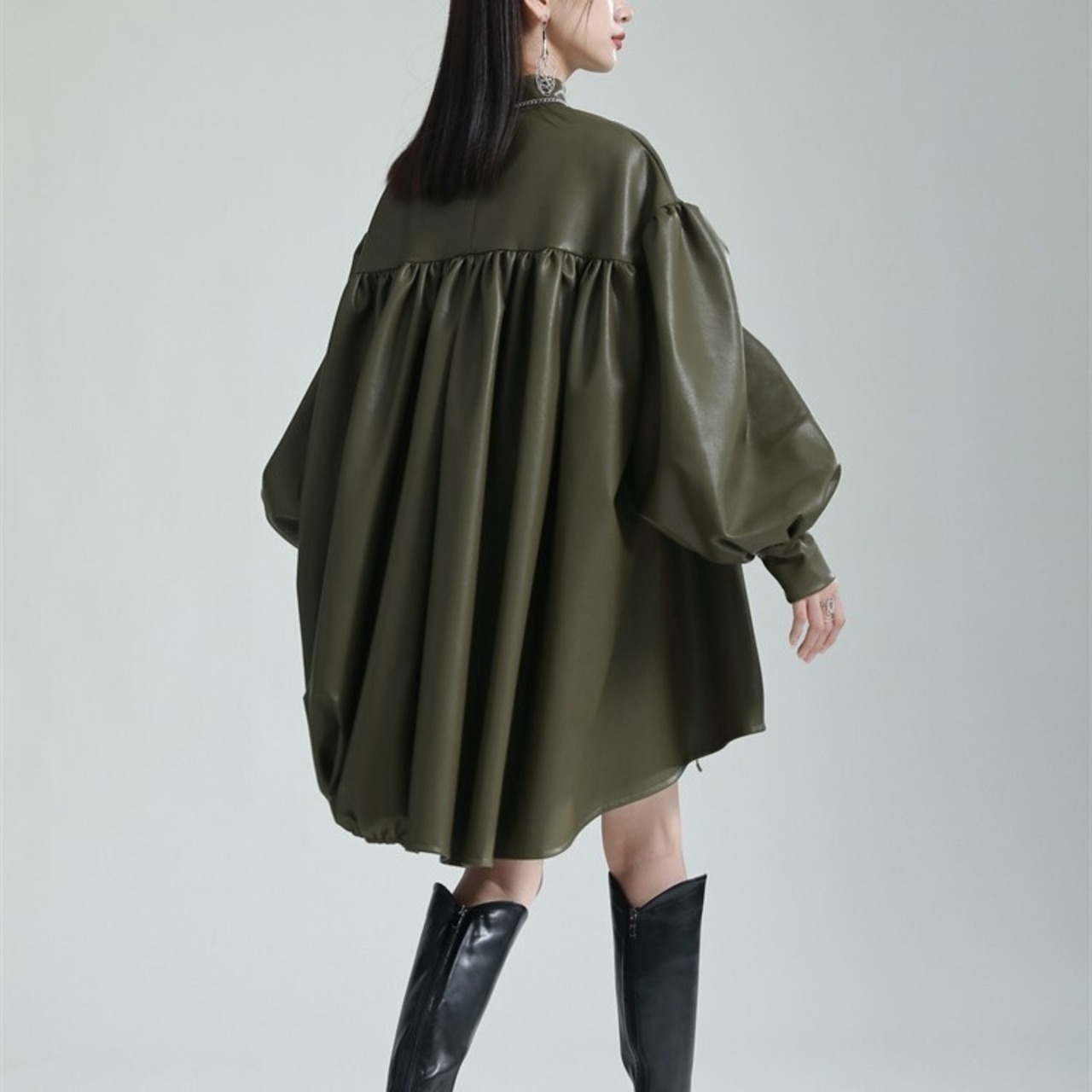 Leather Drawstring Dress / レザー ドローストリング ワンピース