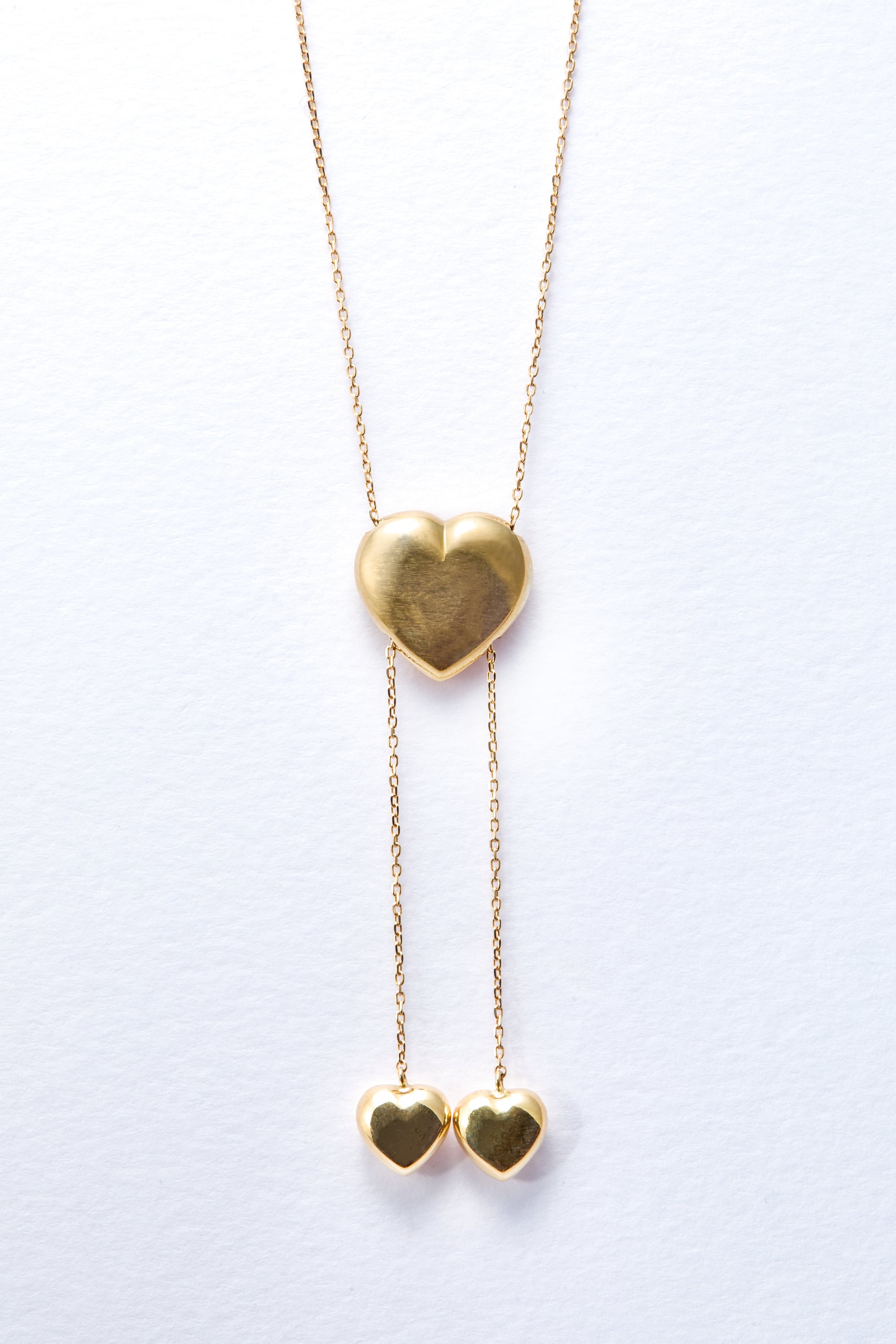 トリプルハート・ドロップネックレス K18YG | 888❤︎bijou
