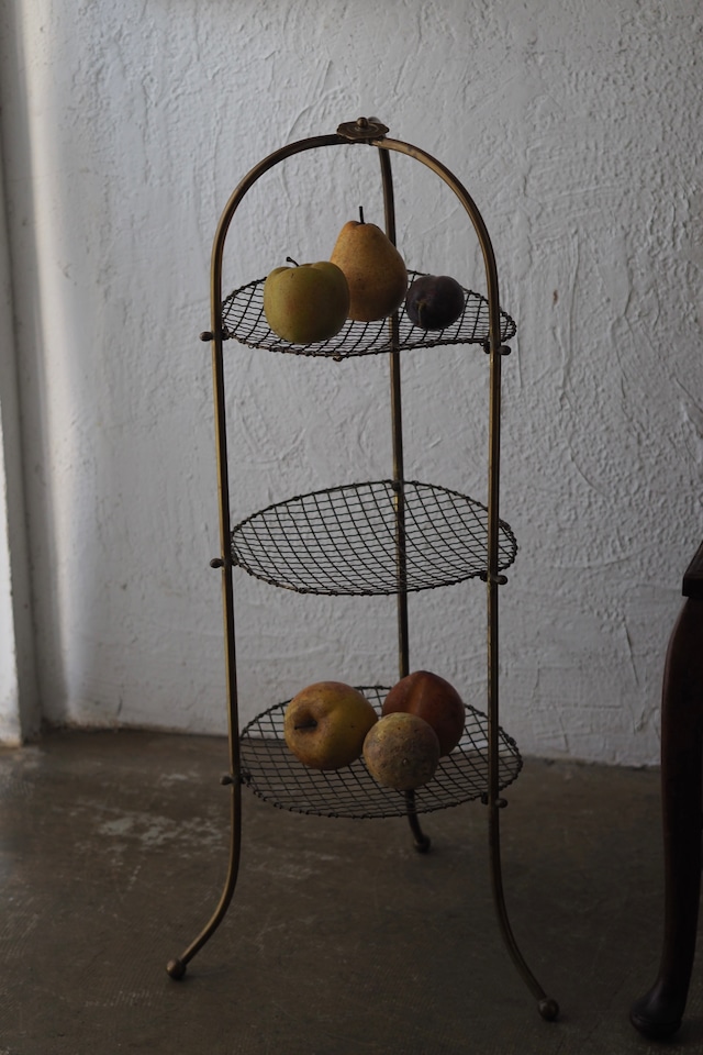 メタルのフルーツスタンド-antique fruit stand