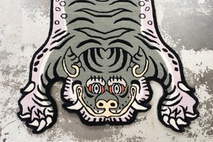 Tibetan Tiger Rug 《Sサイズ•ウール・オリジナル2・アラジングリーン397》チベタンタイガーラグ