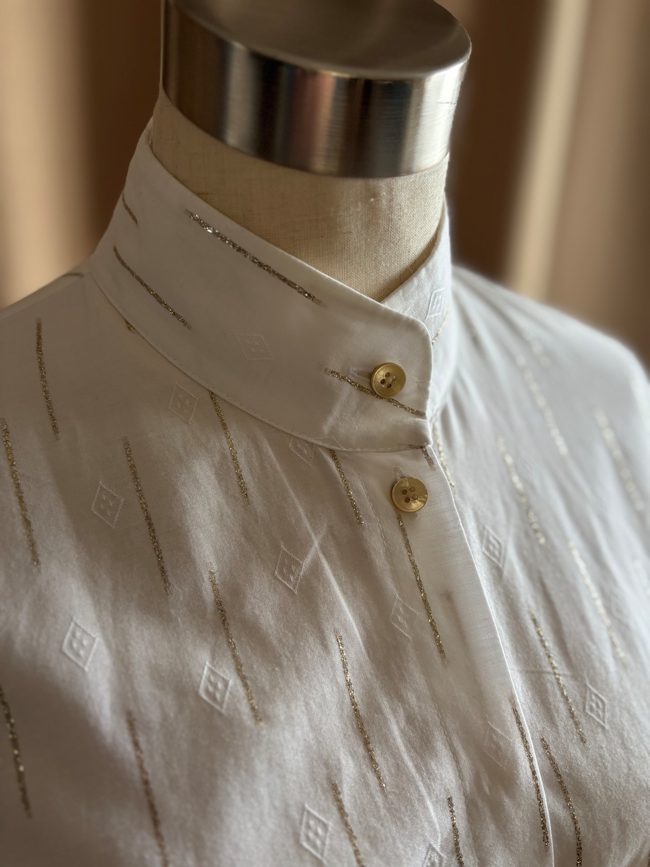 classic white stand collar shirt-5194-3